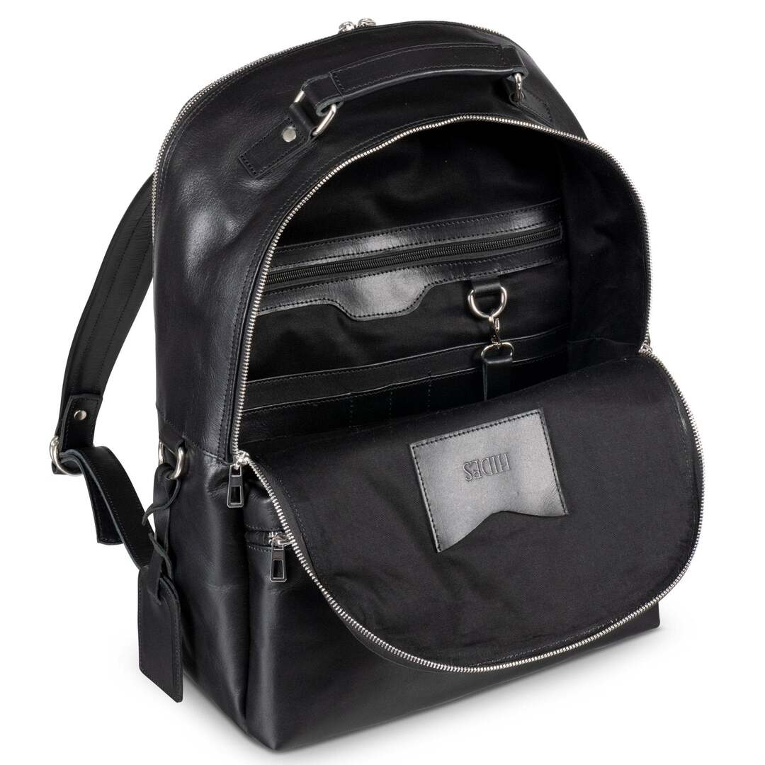 Leather Backpack Rucksack - Black