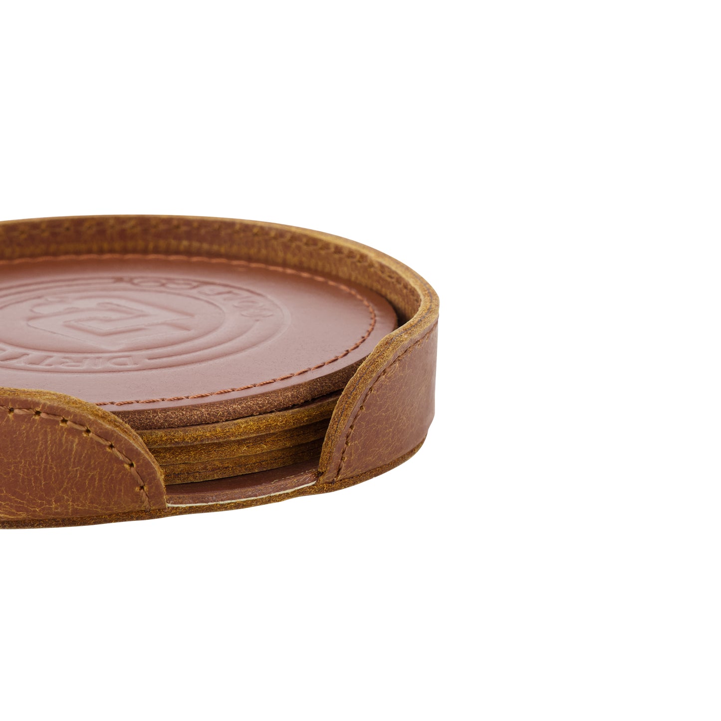 Leather Coaster Set - Brown