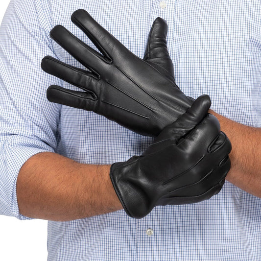 🎁 Leather Gloves Men - Black (100% off)