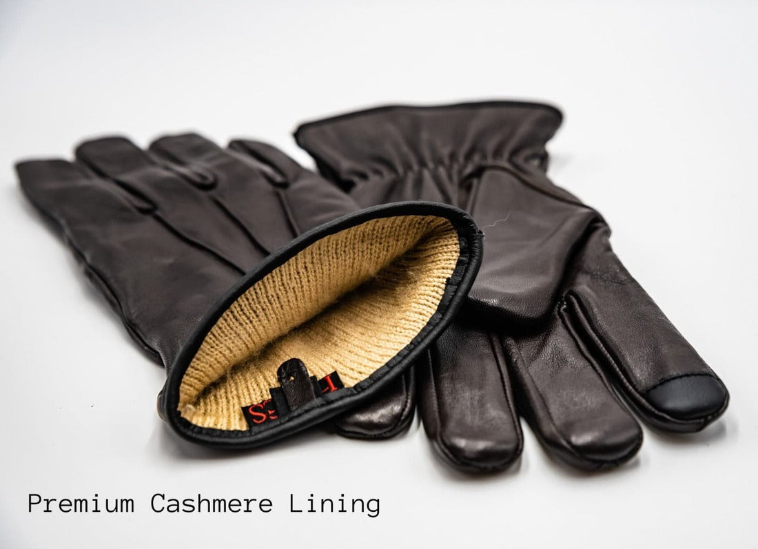 Leather Gloves Men - Brown