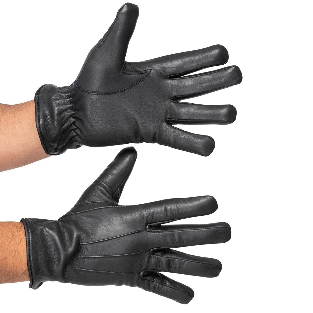 Leather Gloves Men Black