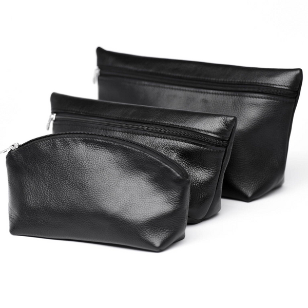 Leather Makeup Bag Women s Zipper Pouch HIDES