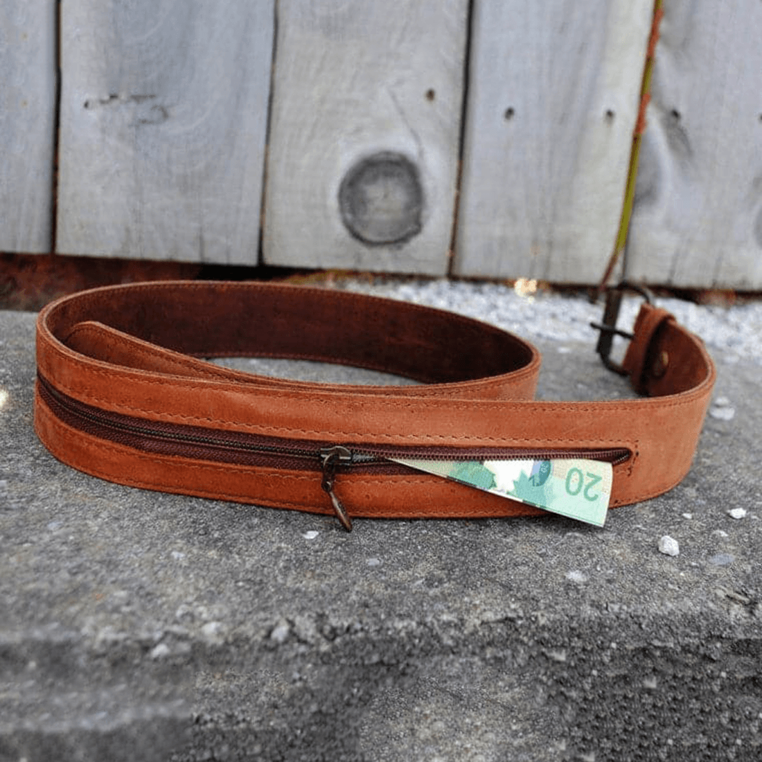 Leather Money Belt - 1.5in