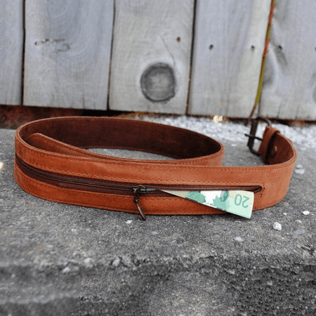 Leather Money Belt Secure and Stylish Travel Accessory HIDES