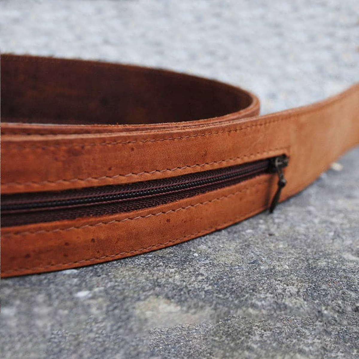 Leather Money Belt - 1.5in