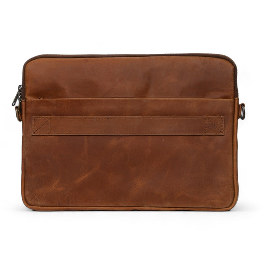 Leather Tech Sleeve - Saddle Brown