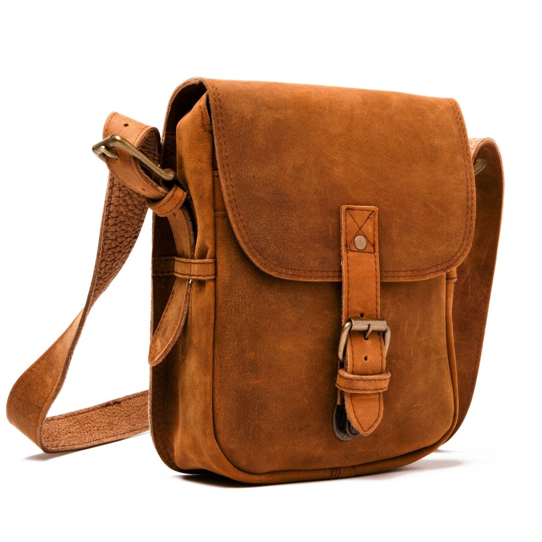 Minimalist Leather Small Satchel Brown Mini Crossbody