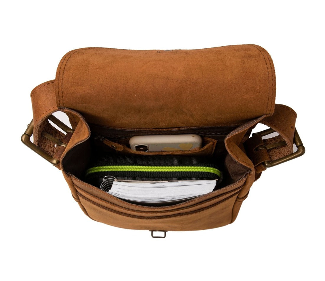 Minimalist Leather Small Satchel | Brown Mini Crossbody – HIDES