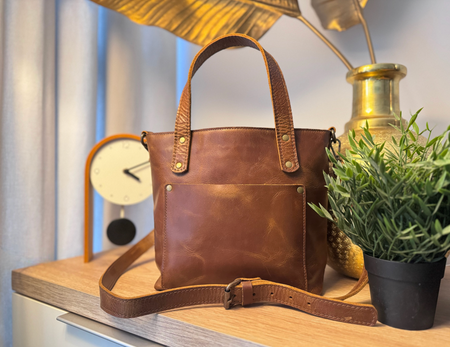 Saddle Brown Mini Tote