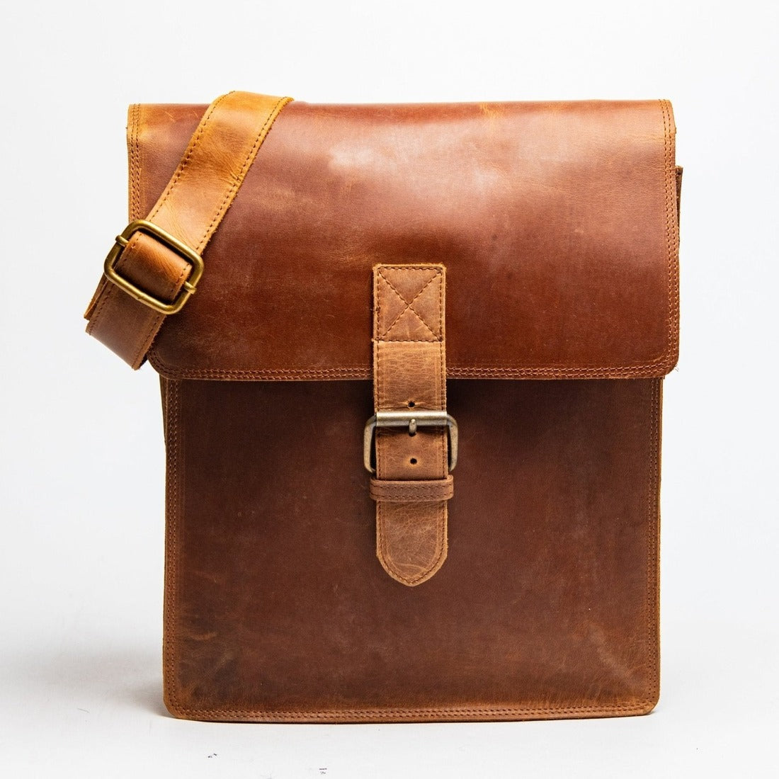 Montreal Leather Satchel - Saddle Brown - HIDES