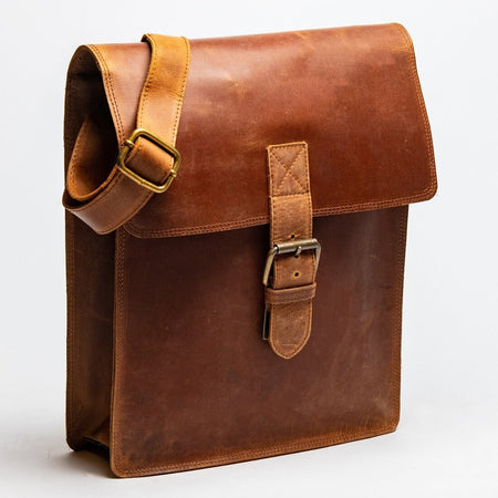 Montreal Leather Satchel - Saddle Brown - HIDES