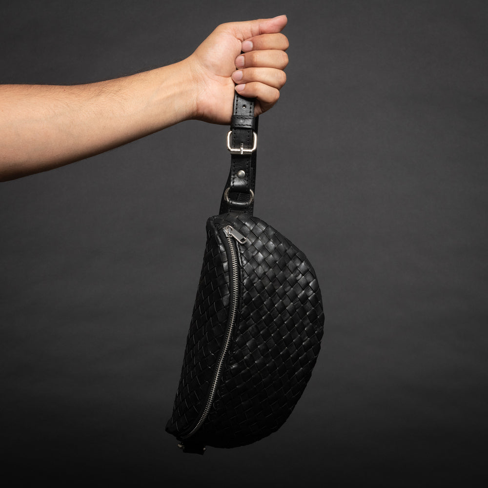 Nexus Leather Belt Bag Black with Lining HIDES