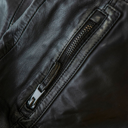 Racer Leather Jacket - Black