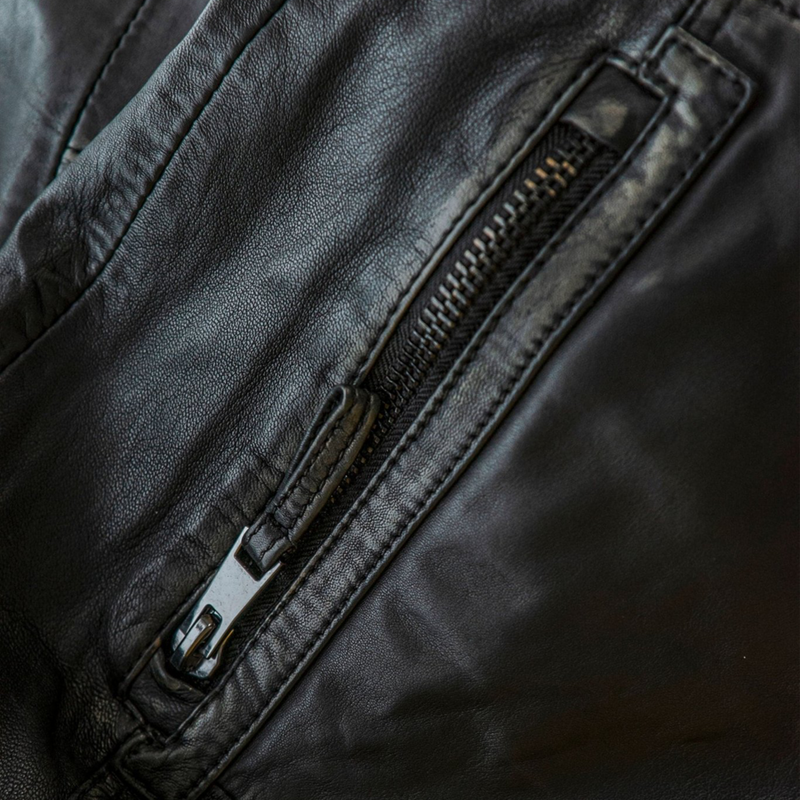 Racer Leather Jacket - Black