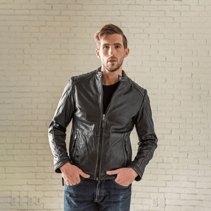 Racer Leather Jacket - Black