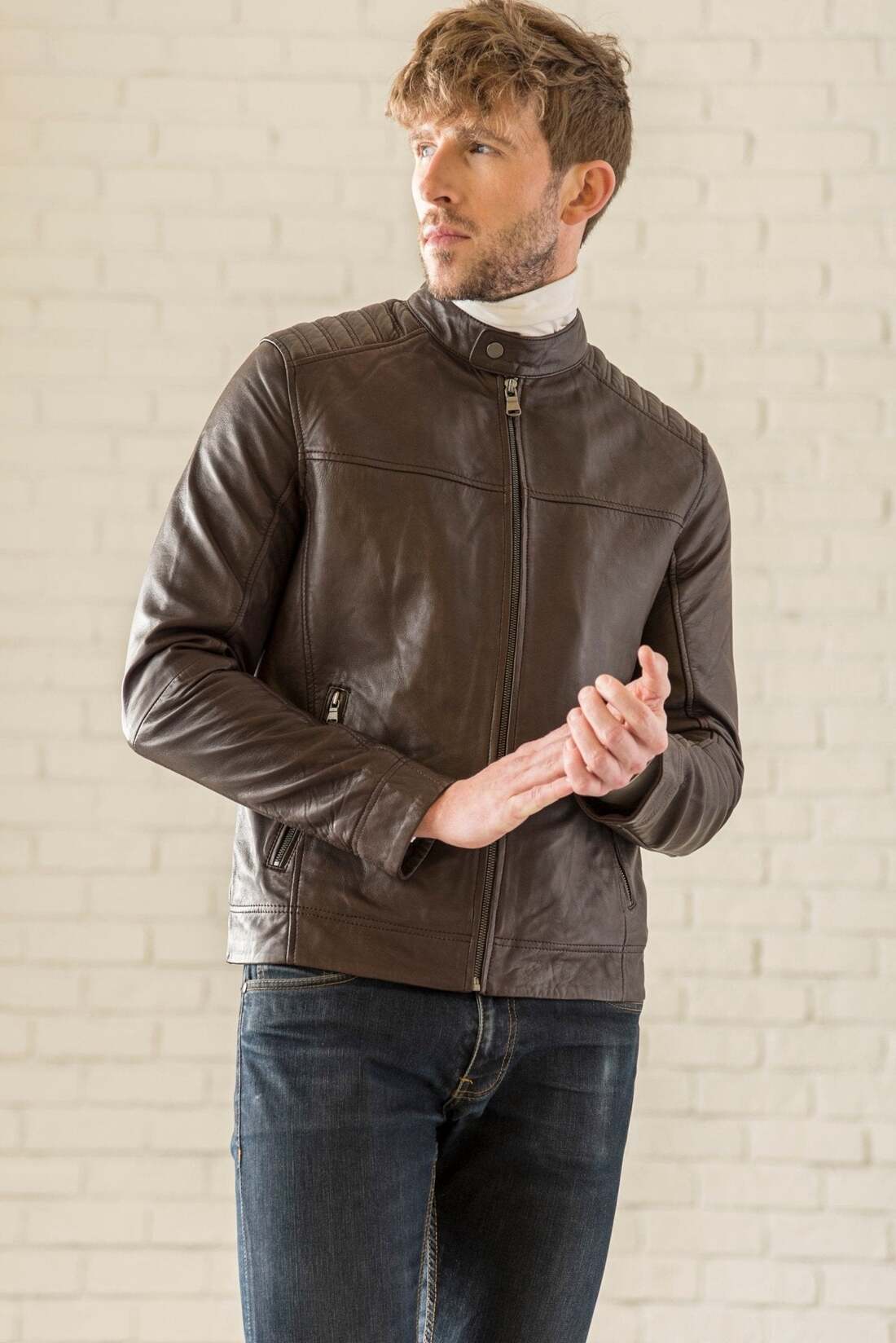 Removable Hood Leather Jacket - HIDES