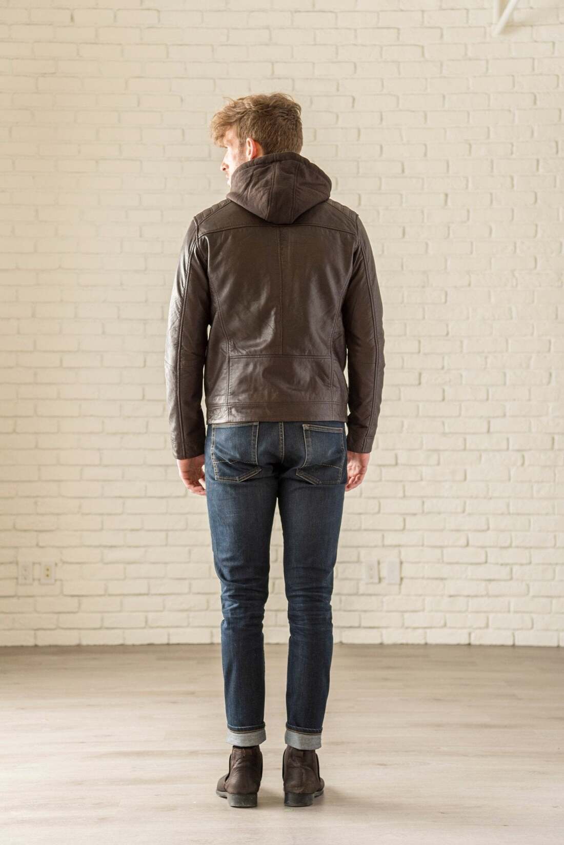 Removable Hood Leather Jacket - HIDES