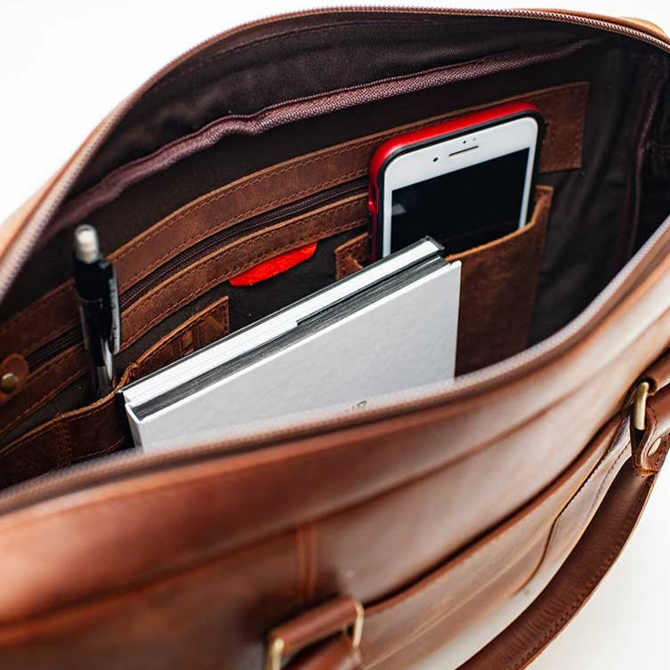 Slim Leather Briefcase 2.0 - HIDES