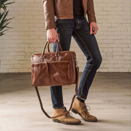 Slim Leather Briefcase - HIDES