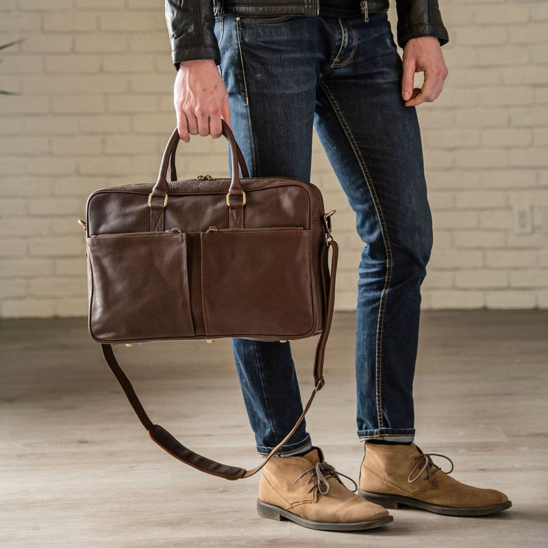 Slim Leather Briefcase - HIDES
