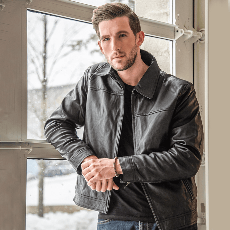 Ted Leather Jacket - Black