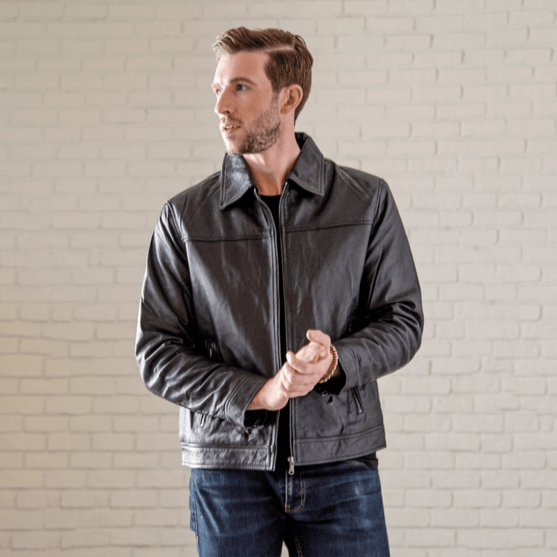 Ted Leather Jacket - Black