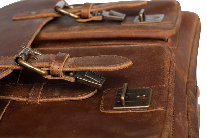 Front Pocket Leather Briefcase - HIDES