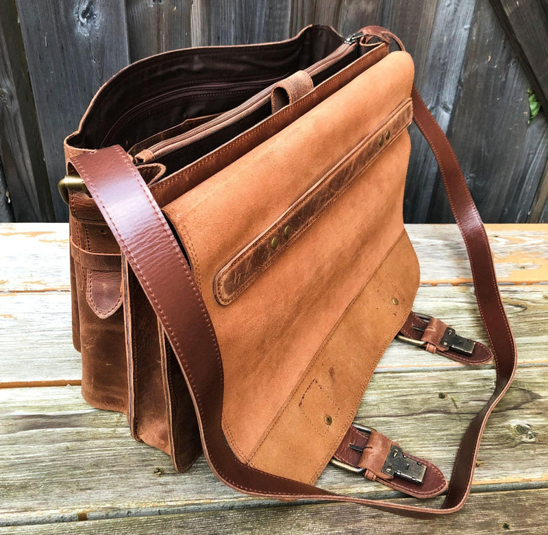 Front Pocket Leather Briefcase - HIDES