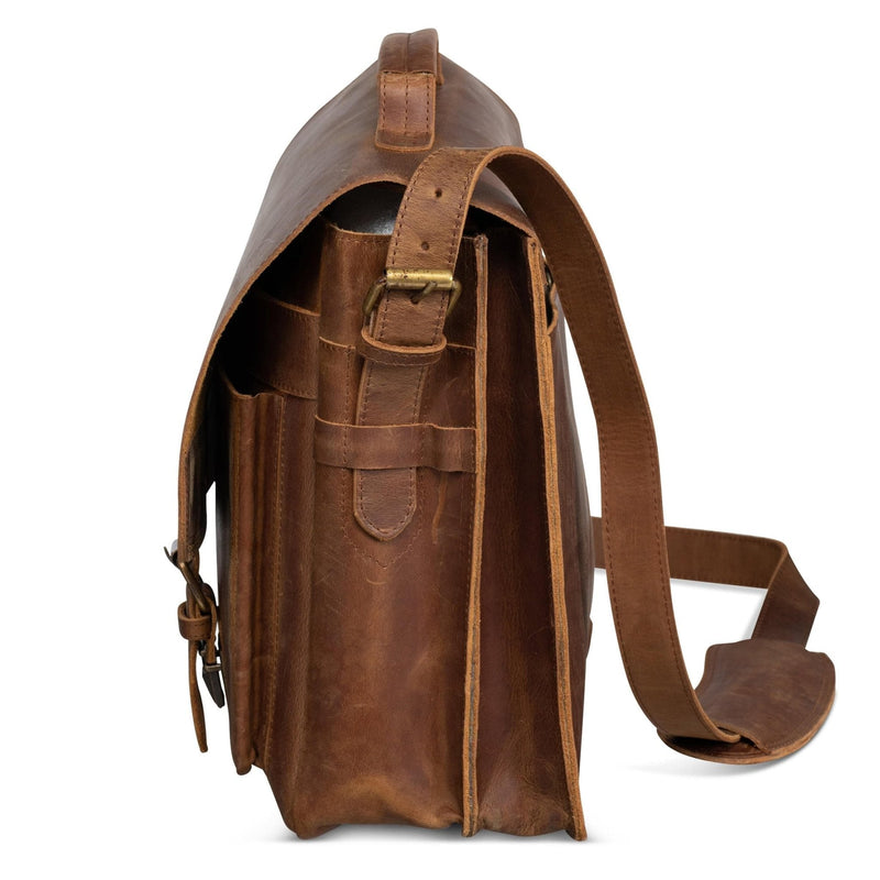 Front Pocket Leather Briefcase - HIDES
