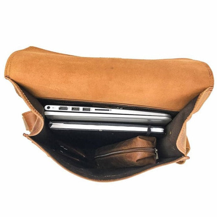 Montreal Leather Satchel - Saddle Brown - HIDES