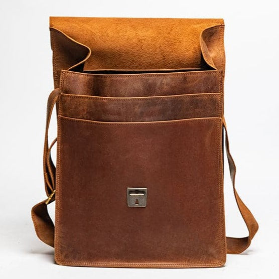 Montreal Leather Satchel - Saddle Brown - HIDES